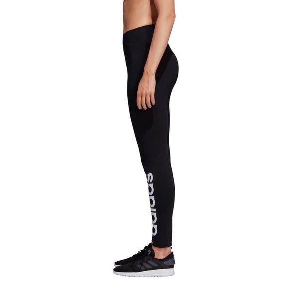 BRAND NEW women adidas essential linear black tights leggings pants size XS - Picture 3 of 6